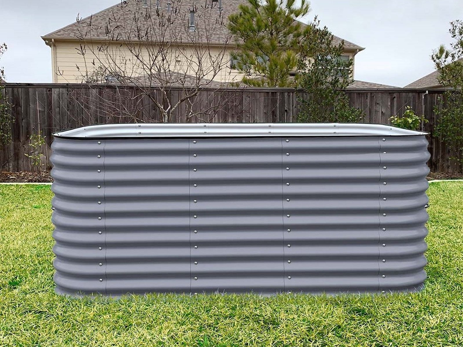 Vego Garden 42-Inches W x 78-Inches L x 32-Inches H Modern Gray Metal Raised Garden Bed