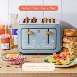 Beautiful 4-Slice Toaster with Touch-Activated Display, Cornflower Blue by Drew Barrymore