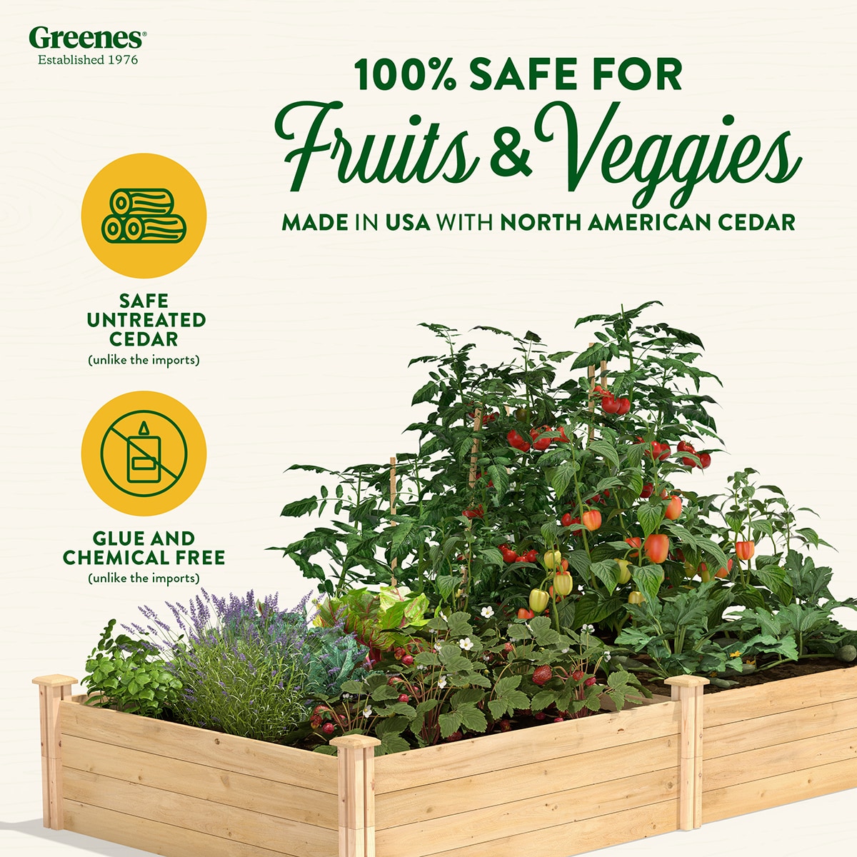 Greenes Fence 48-Inches W x 96-Inches L x 14-Inches H Natural Cedar Cedar Raised Garden Bed