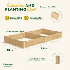 Greenes Fence 48-Inches W x 96-Inches L x 10.5-Inches H Natural Cedar Cedar Raised Garden Bed