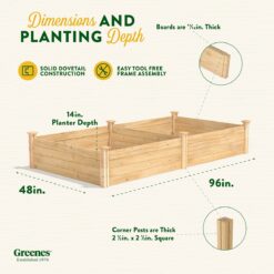 Greenes Fence 48-Inches W x 96-Inches L x 14-Inches H Natural Cedar Cedar Raised Garden Bed