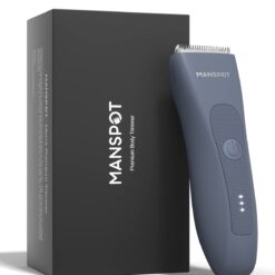 MANSPOT Electric Groin Hair Trimmer Men's Shaving & Grooming Sets Kit with 4 Guards and Replaceable Ceramic Blade Heads, Airy Blue