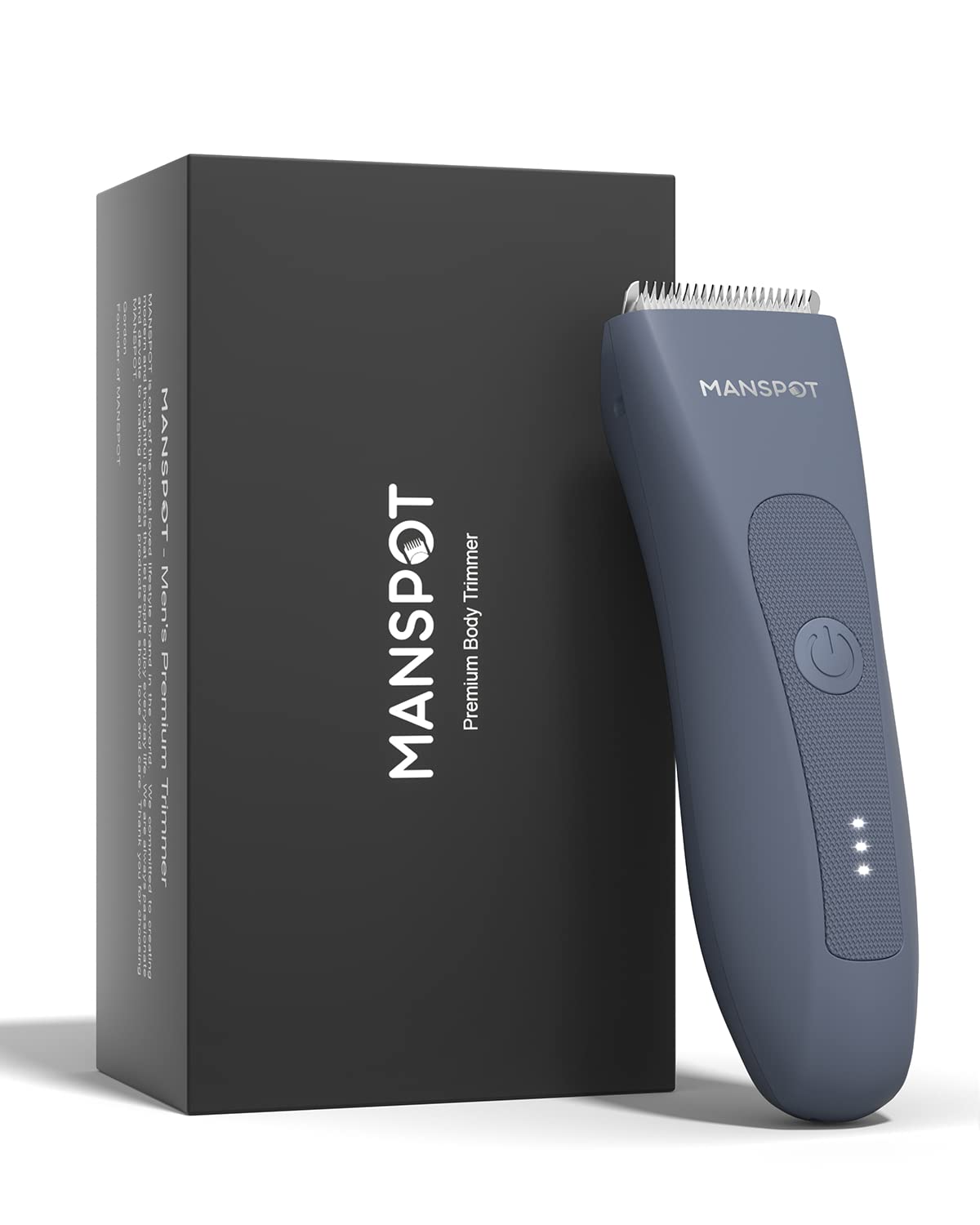 MANSPOT Electric Groin Hair Trimmer Men's Shaving & Grooming Sets Kit with 4 Guards and Replaceable Ceramic Blade Heads, Airy Blue