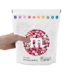 M&M’S Pink & White Milk Chocolate Candy - Baby Shower Favors for Girls, Pink & White Candy, 2 lbs Pack