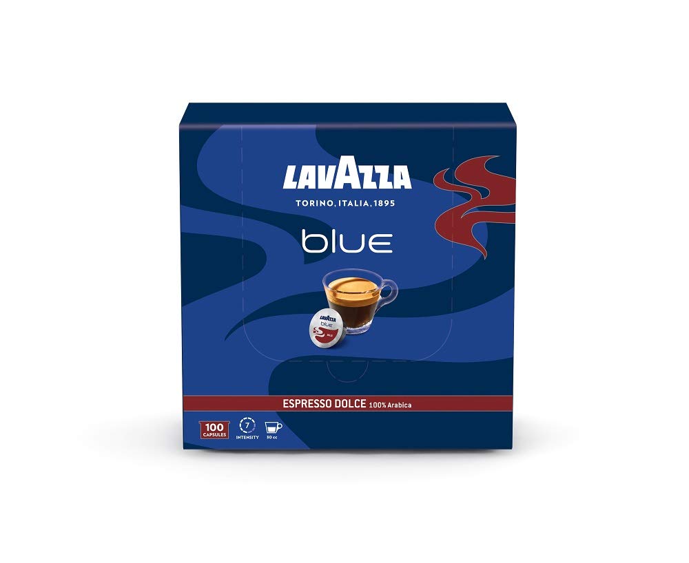 Lavazza BLUE Capsules, Espresso Dolce Coffee Blend, Medium Roast, 28.2-Ounce Boxes (Pack of 100)