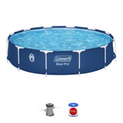 Coleman Steel Pro 12 ft. x 33 in. Round Metal Frame Above Ground Pool Set
