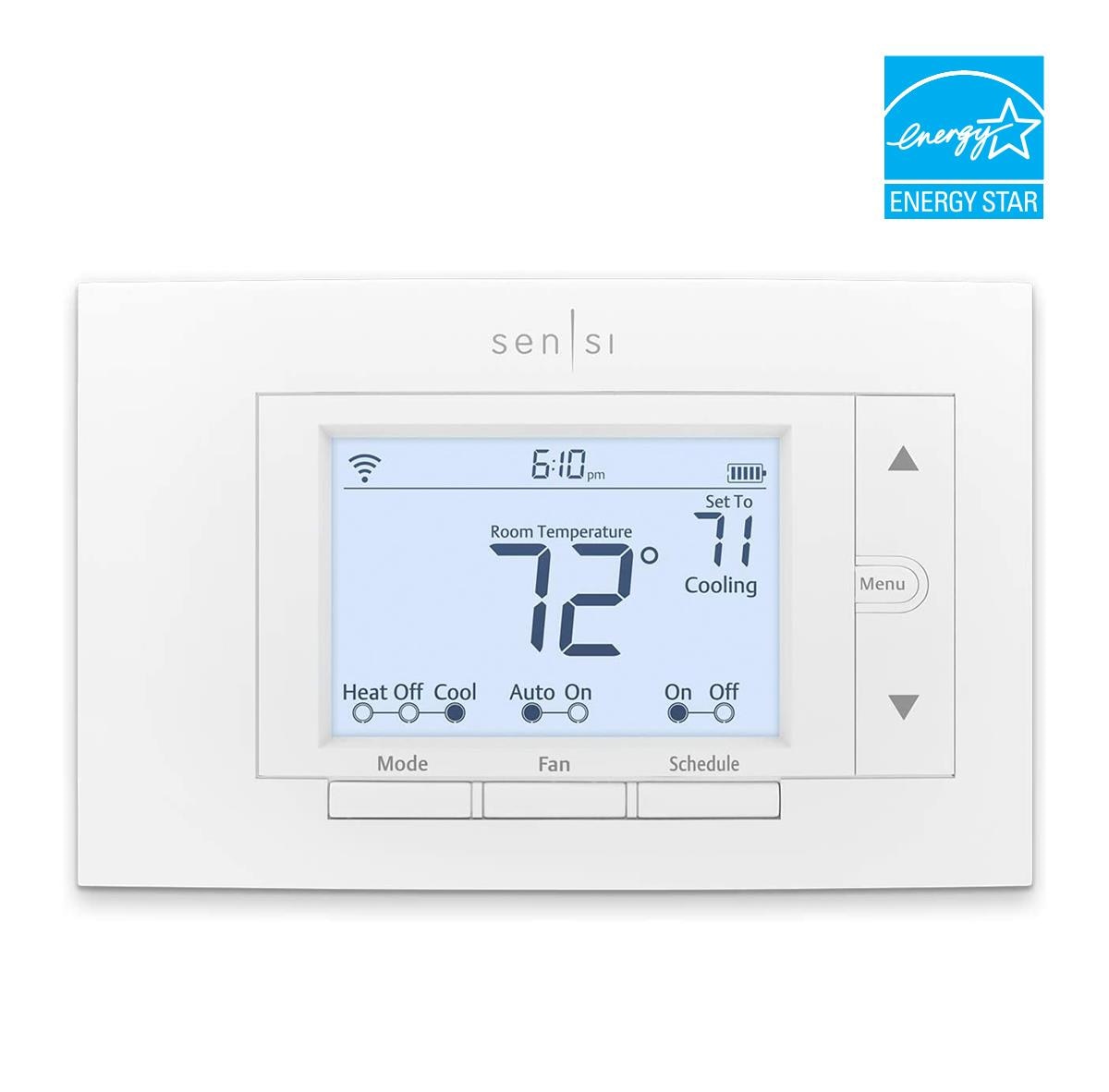 Emerson White Smart Thermostat with Wi-Fi Compatibility