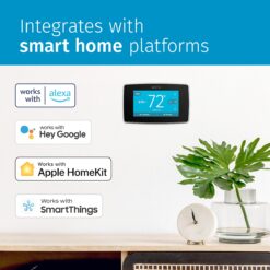 Emerson Black Smart Thermostat with Wi-Fi Compatibility