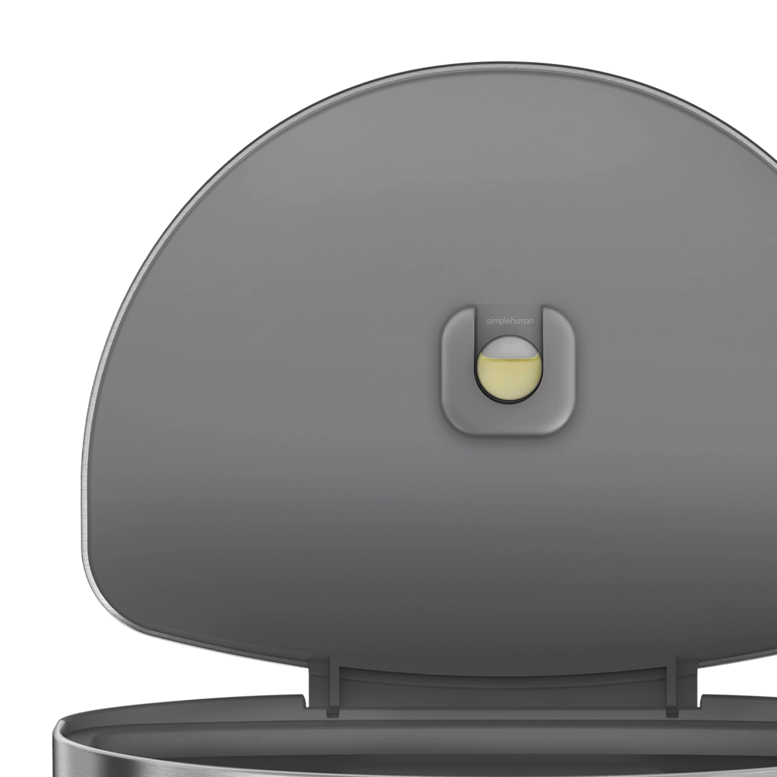 Simplehuman Semi-Round Liner Rim Can, 60-Liter Brushed Stainless Steel Indoor Kitchen Step Trash Can