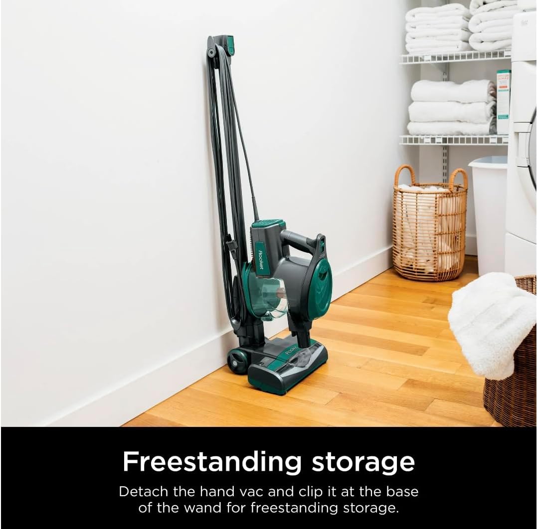 Shark Corded Stick Vacuum, Ultra-Lightweight, Swivel Steering, Powerful Deep-Cleaning, Floor-to-Ceiling Versatility, Green, CS110EM