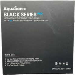 Aquasonic Black Series PRO – Ultra Whitening Toothbrush w UV Sanitizing Base – 5 Modes & Smart Timers