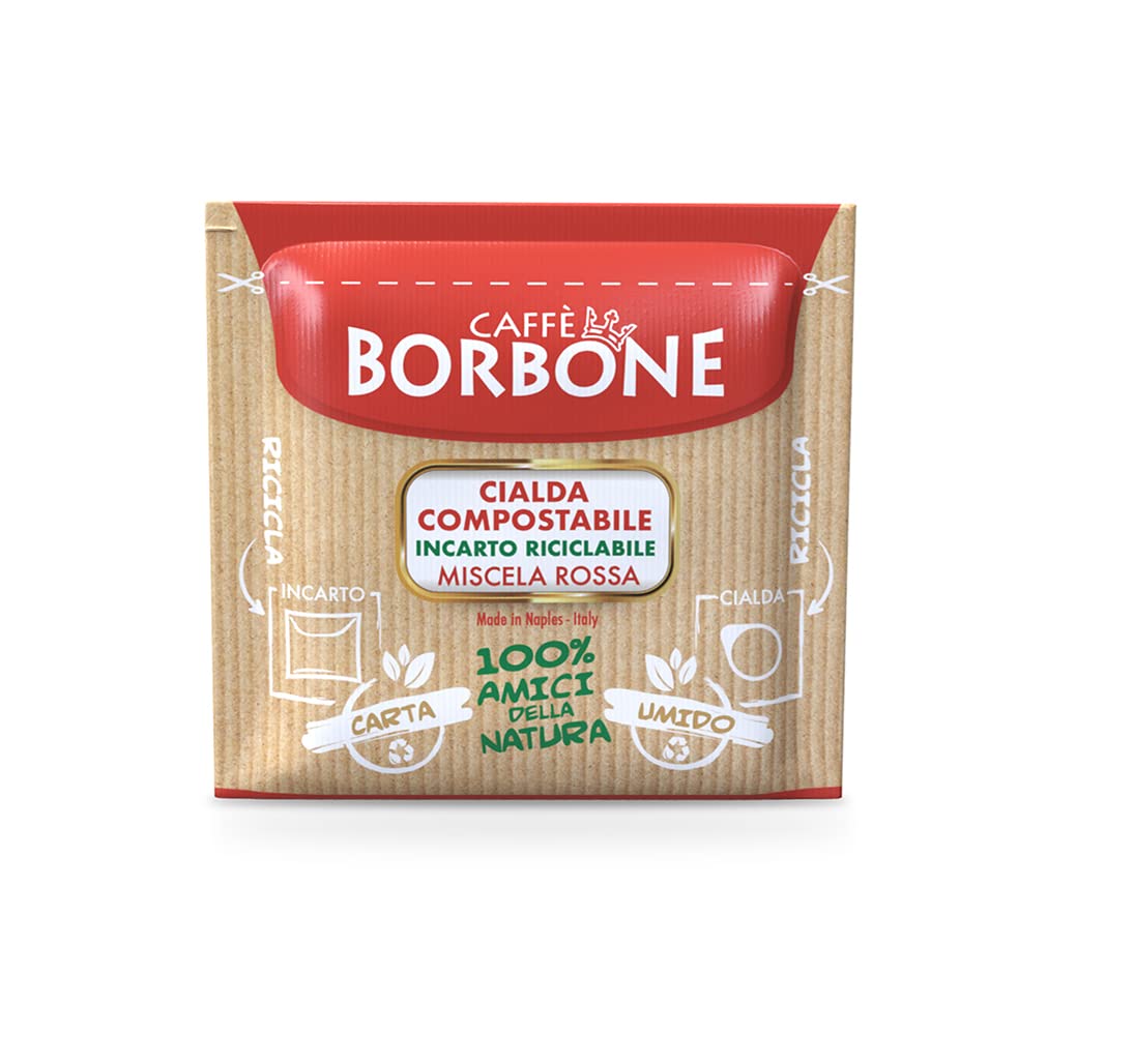 Caffe Borbone Espresso Paper Pods, Red Blend, Strong and Creamy, Medium Roast ESE Pods, Authentic Italian Espresso - 150 Count