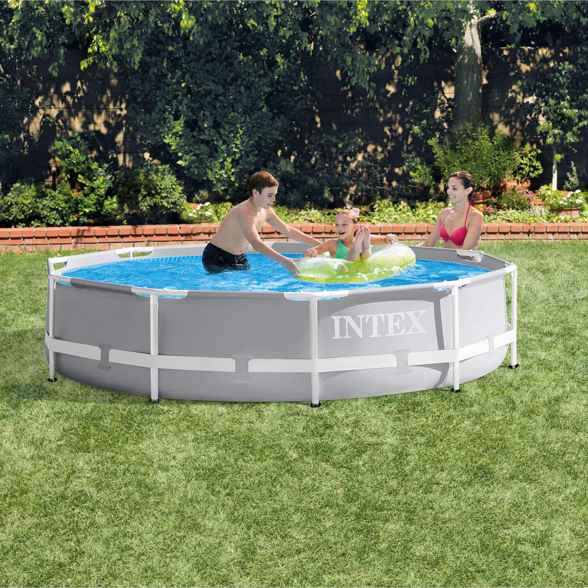Intex 10-Feet x 10-Feet x 30-Inches Metal frame Round Above-Ground Pool with Filter Pump with Pool Cover
