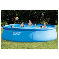 Intex 18-Feet x 18-Feet x 48-Inches Inflatable top ring Round Above-Ground Pool with Filter Pump, Ground Cloth, Pool Cover, Ladder