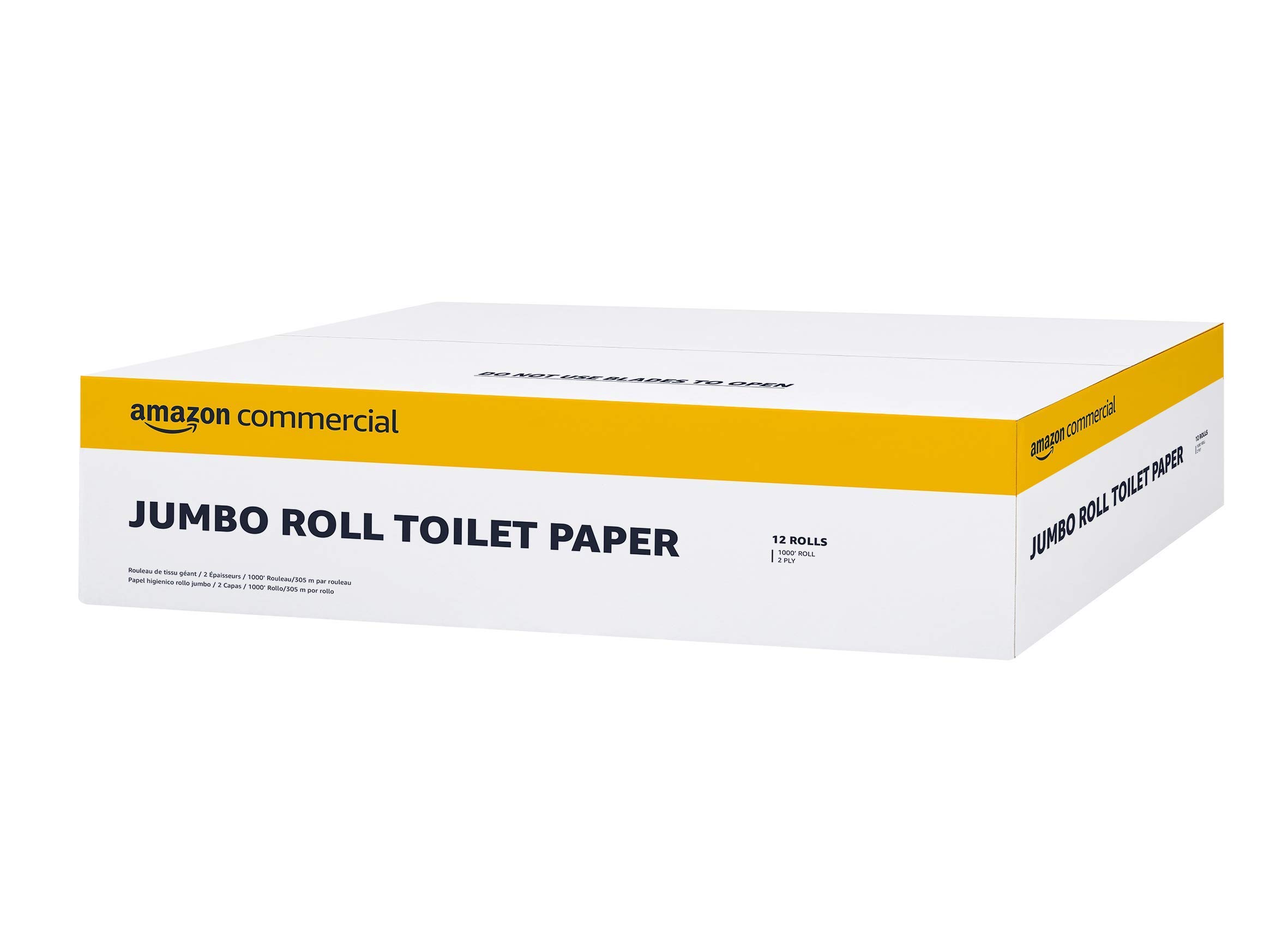 AmazonCommercial 2-Ply White 9' Jumbo Roll Toilet Paper/Bath Tissue (416972), Bulk for Business, 1000 feet per Roll (12 Rolls)