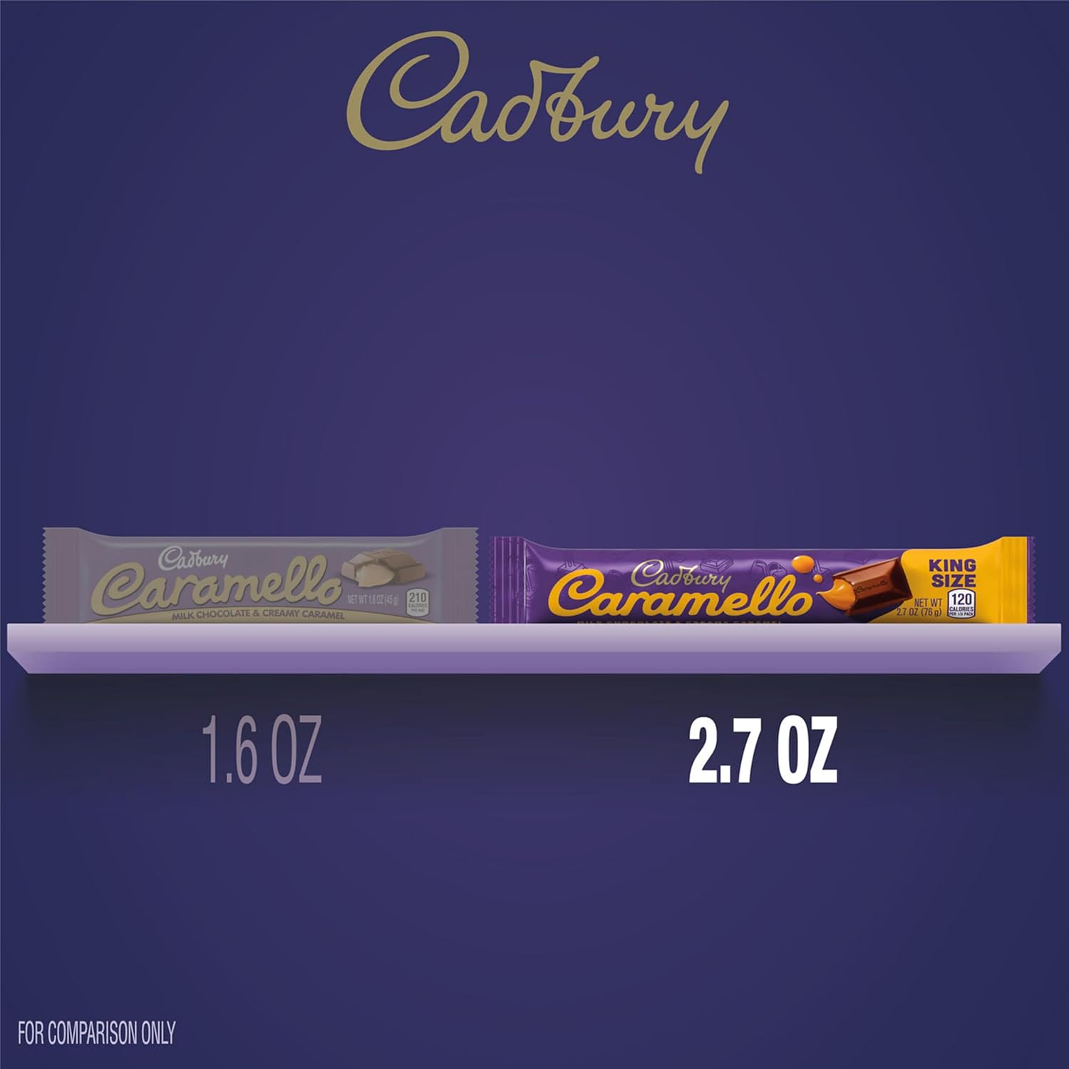 CADBURY CARAMELLO Milk Chocolate Caramel King Size, Candy Bars, 2.7 oz (18 Count)