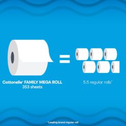 Cottonelle Ultra Clean Toilet Paper with Active CleaningRipples Texture, Strong Bath Tissue, 24 Family Mega Rolls (4 Packs of 6)