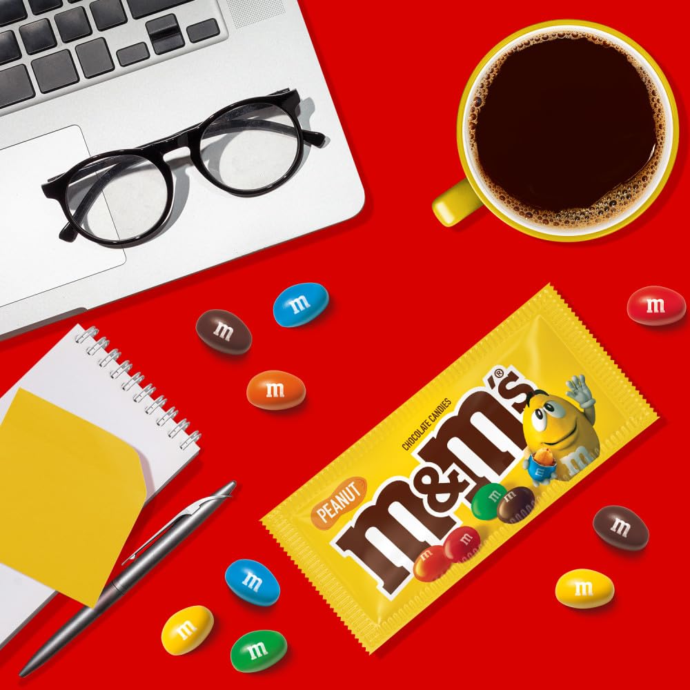 M&M'S Milk Chocolate Candy, Full Size 1.74 oz Bag, Pack of 48 Bulk Candy Chocolate