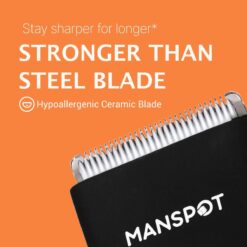 MANSPOT Manscape Groin & Body Hair Trimmer for Men, Electric Ball Trimmer Pubic Trimmer Shaver, Black