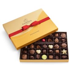 Godiva Chocolatier Anniversary Assorted Chocolate Gift Box, Creamy Milk Dark, and White Chocolates for Loved Ones, 36pc