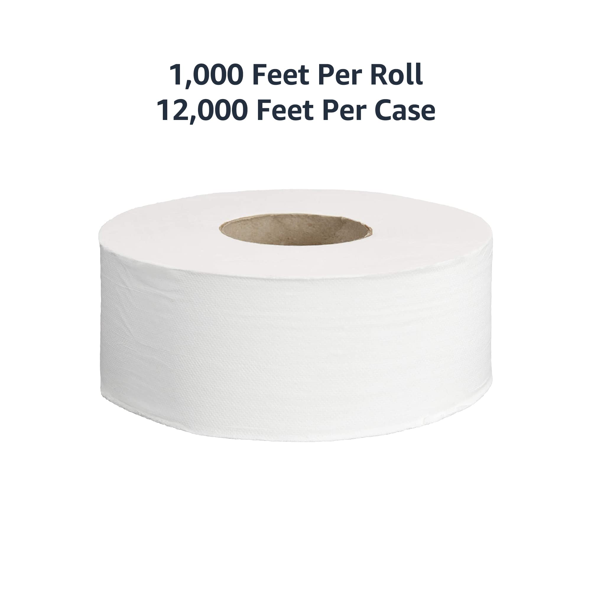 AmazonCommercial 2-Ply White 9' Jumbo Roll Toilet Paper/Bath Tissue (416972), Bulk for Business, 1000 feet per Roll (12 Rolls)