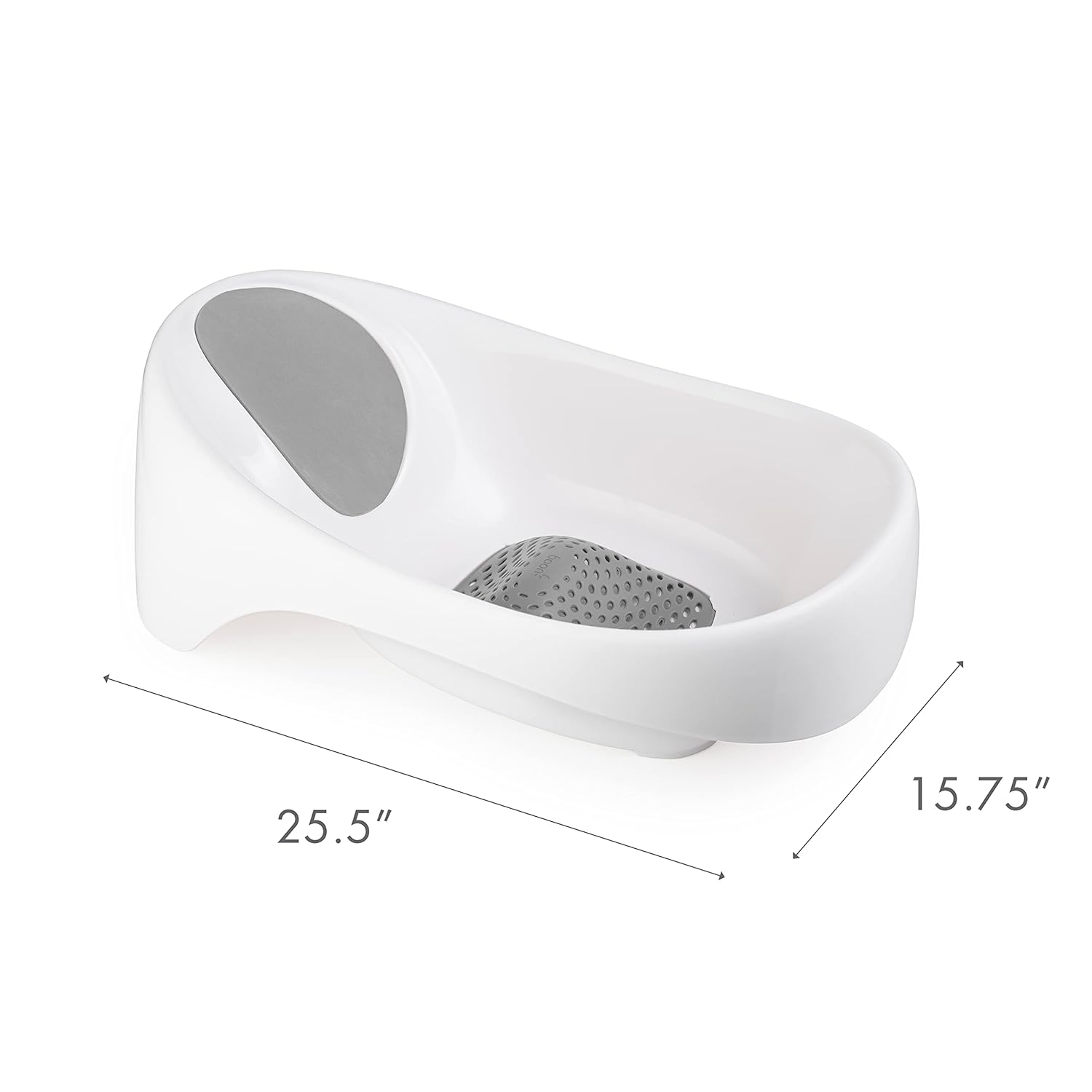 Boon Soak 3 Stage Baby Bathtub - Baby Bath Tub with Three Support Positions for Newborn to Toddlers - Gray