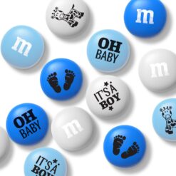 M&M’S It's A Boy Milk Chocolate Candy - 2lbs of White & Blue Candy For Boy Baby Shower Decorations