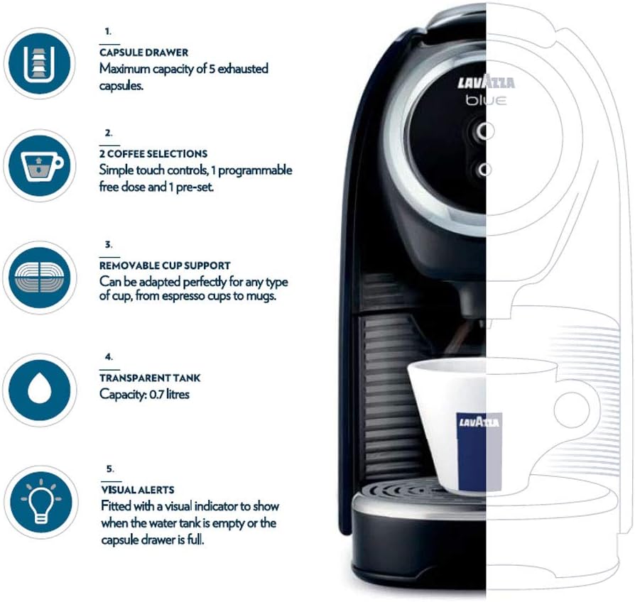Lavazza BLUE Classy Mini Single Serve Espresso Coffee Machine LB 300