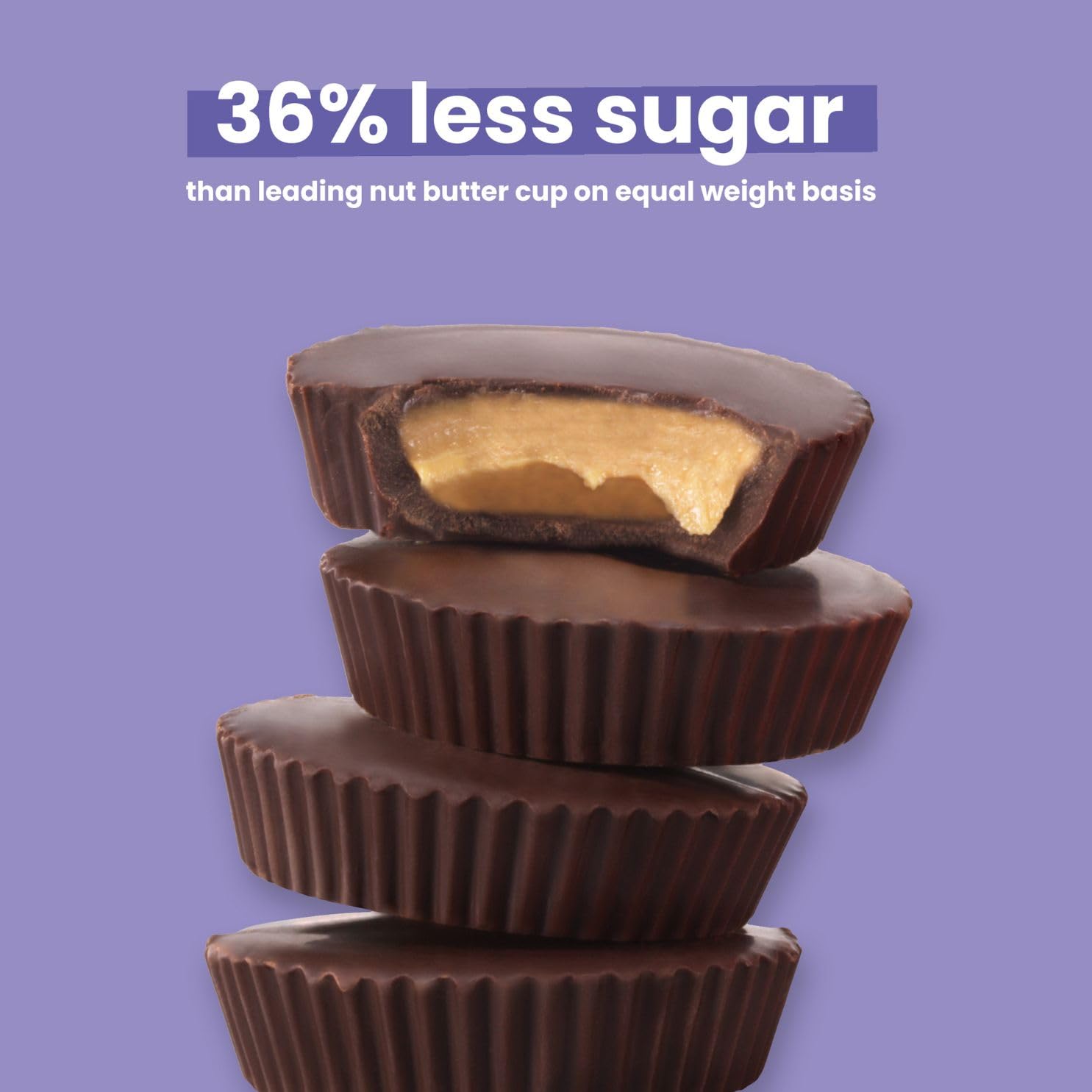 UNREAL Dark Chocolate Almond Butter Cups, 5g Sugar, Certified Vegan, Gluten Free, Fair Trade, Non-GMO, 0.53 Ounce (Pack of 40)