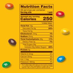 M&M'S Milk Chocolate Candy, Full Size 1.74 oz Bag, Pack of 48 Bulk Candy Chocolate