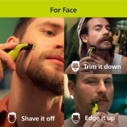 Philips Norelco OneBlade 360 Face, Hybrid Electric Beard Trimmer and Shaver with 5-in-1 Face Stubble Comb