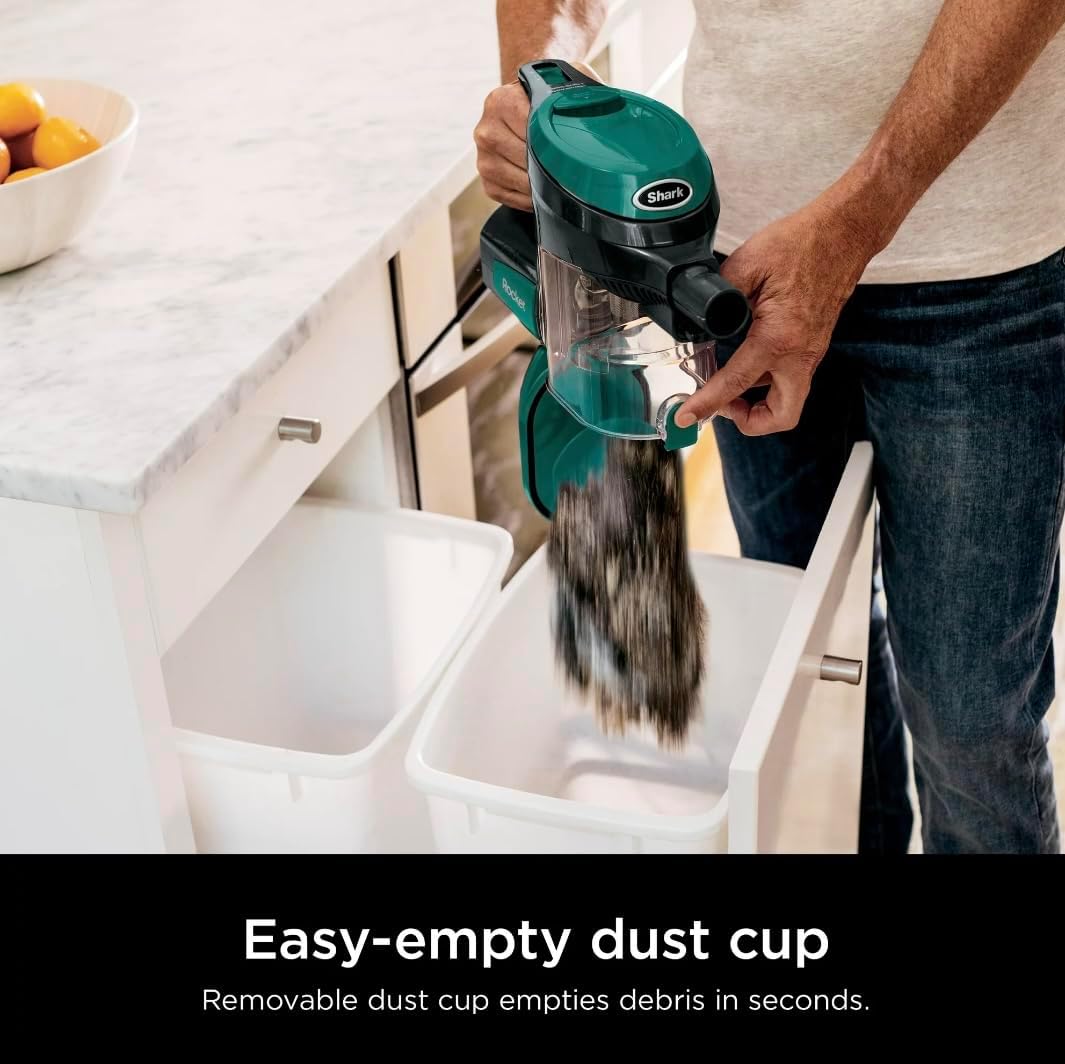 Shark Corded Stick Vacuum, Ultra-Lightweight, Swivel Steering, Powerful Deep-Cleaning, Floor-to-Ceiling Versatility, Green, CS110EM