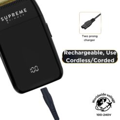 Supreme Trimmer Crunch Lite Foil Shaver for Men (60 Minute Runtime) Men's Electric Razor for Bald Head, Black