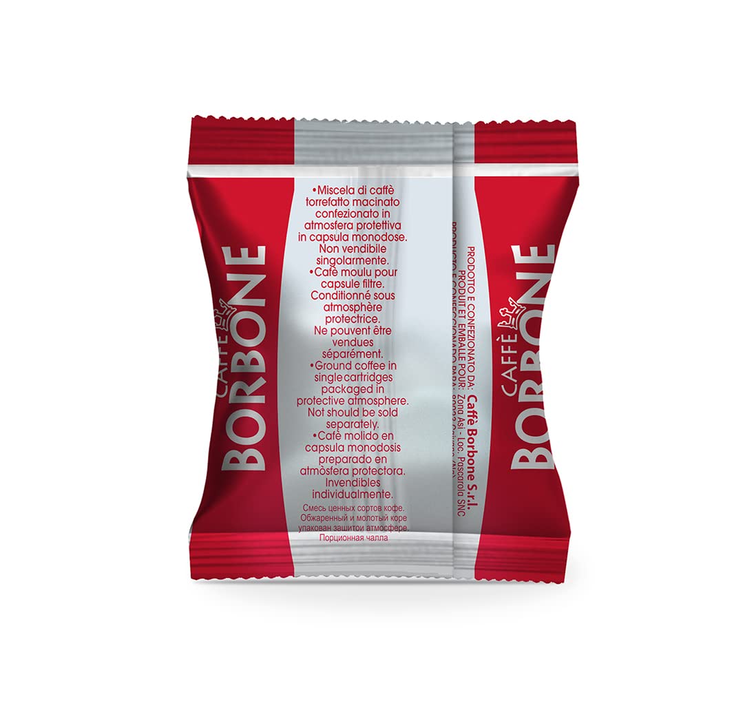 Caffe Borbone Nespresso Compatible Coffee Pods, Red Blend, Medium Roast, Premium Robusta Blend, Strong and Creamy, 100 Count