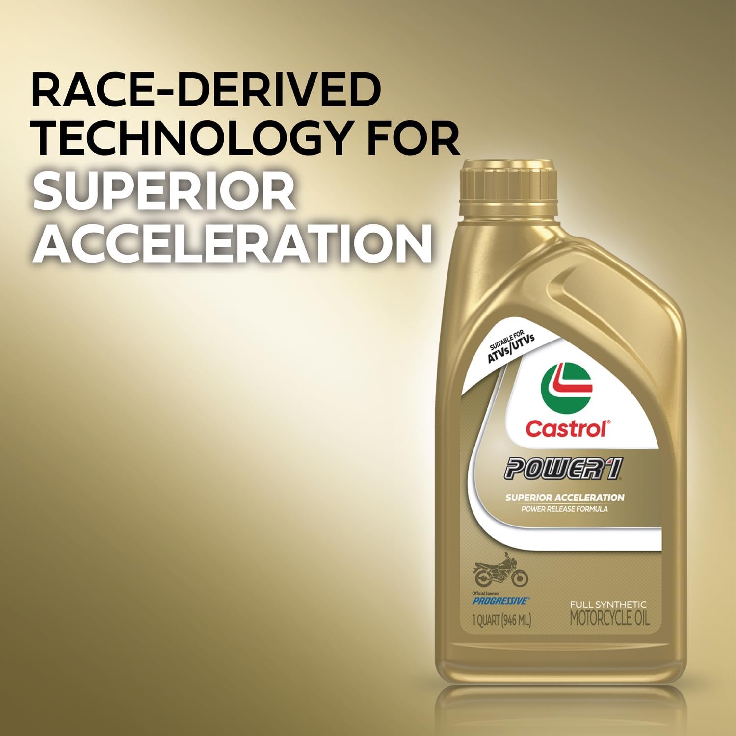 Castrol Power1 4T 10W-40 Full Synthetic Motorcycle Oil, 1 Quart, Pack of 6