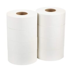 Georgia Pacific Blue Basic Jumbo JR. 2-Ply High - Capacity Toilet Paper, White, 8 Rolls Per Case