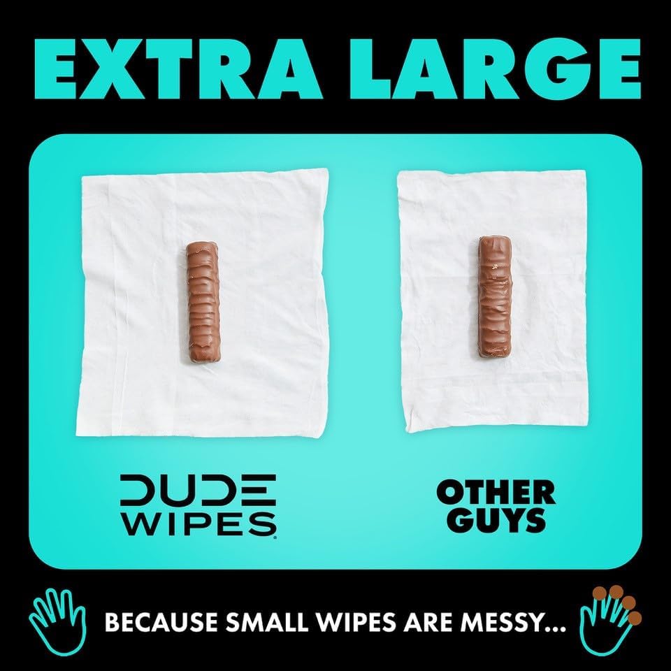 DUDE Wipes - Mint Chill Extra-Large Adult Wet Wipes with Eucalyptus & Tea Tree Oil,18 Pack, 864 Wipes, 1 Spray Bottle
