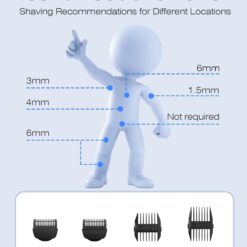MANSPOT Electric Groin Hair Trimmer Men's Shaving & Grooming Sets Kit with 4 Guards and Replaceable Ceramic Blade Heads, Airy Blue