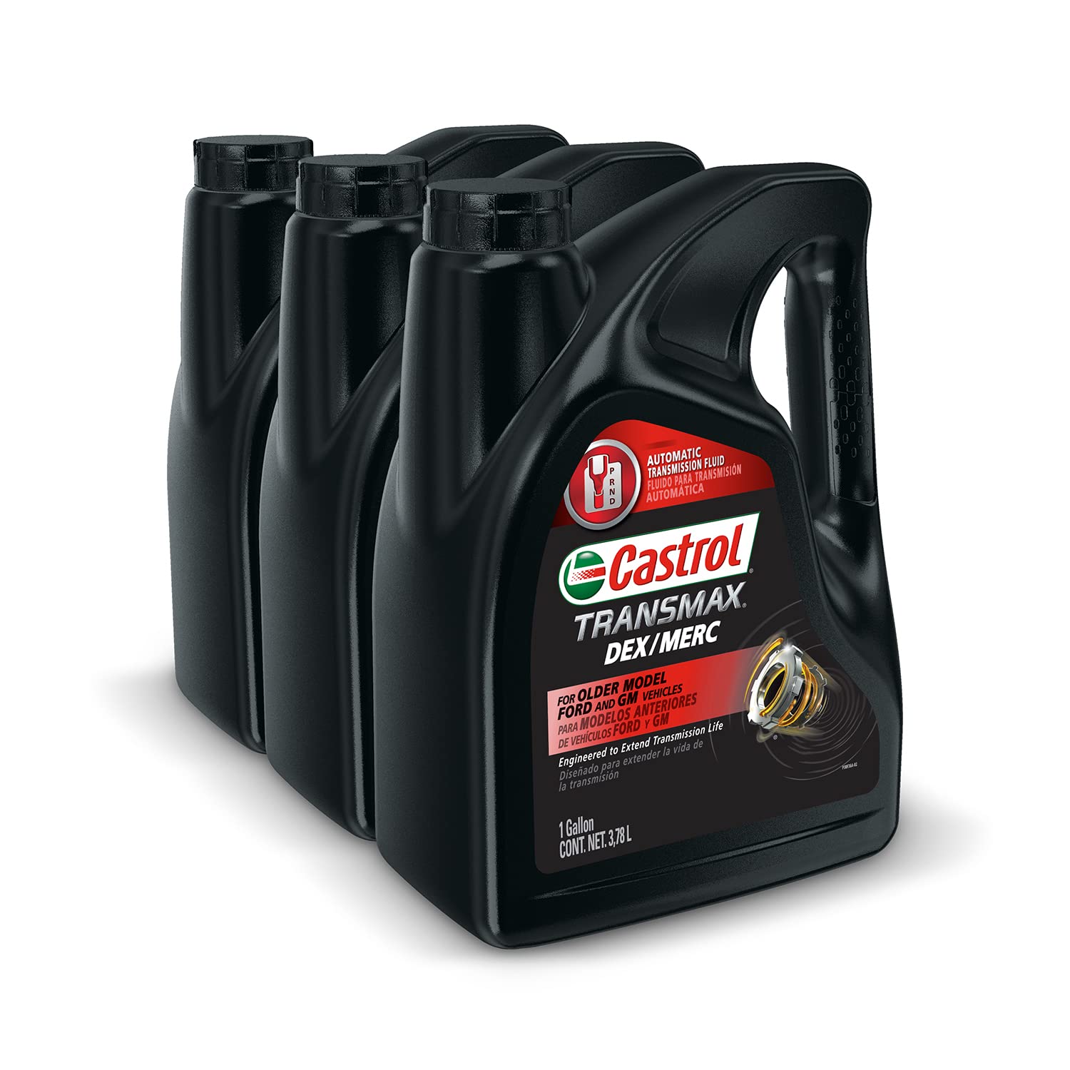 Castrol TRANSMAX DEX/MERC ATF, 1 Gallon, Pack of 3