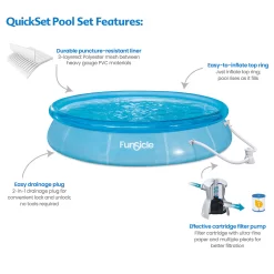 Funsicle 12-Feet x 12-Feet x 30-Inches Inflatable top ring Round Above-Ground Pool with Filter Pump