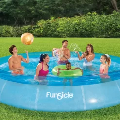 Funsicle 12-Feet x 12-Feet x 30-Inches Inflatable top ring Round Above-Ground Pool with Filter Pump