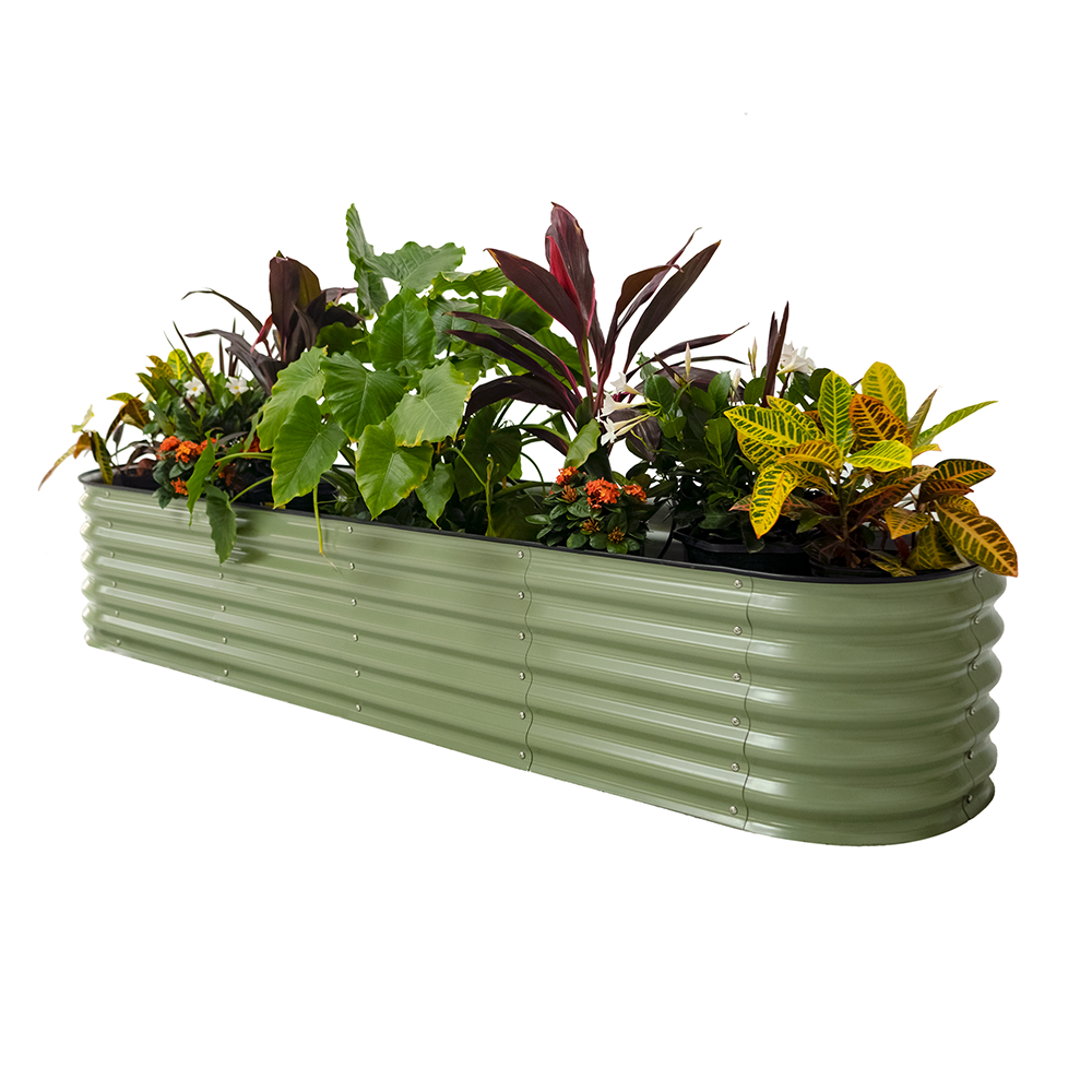 Vego Garden 42-Inches W x 78-Inches L x 17-Inches H Olive Green Metal Raised Garden Bed