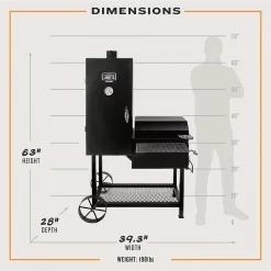 Oklahoma Joe's Bandera 992-Sq. Inches Black Vertical Charcoal Smoker