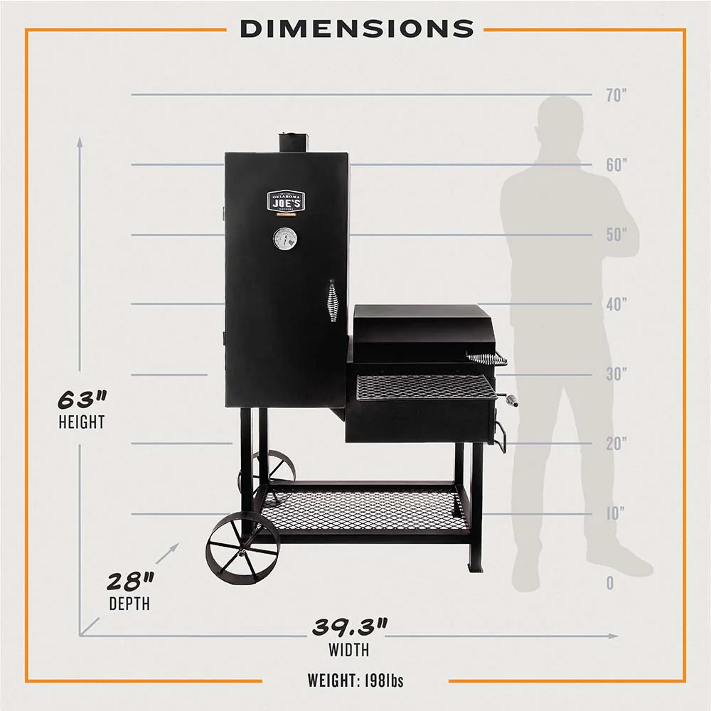 Oklahoma Joe's Bandera 992-Sq. Inches Black Vertical Charcoal Smoker