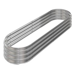 Home-Complete 35-Inches W x 82-Inches L x 11-Inches H Silver Galvanized Metal Raised Garden Bed