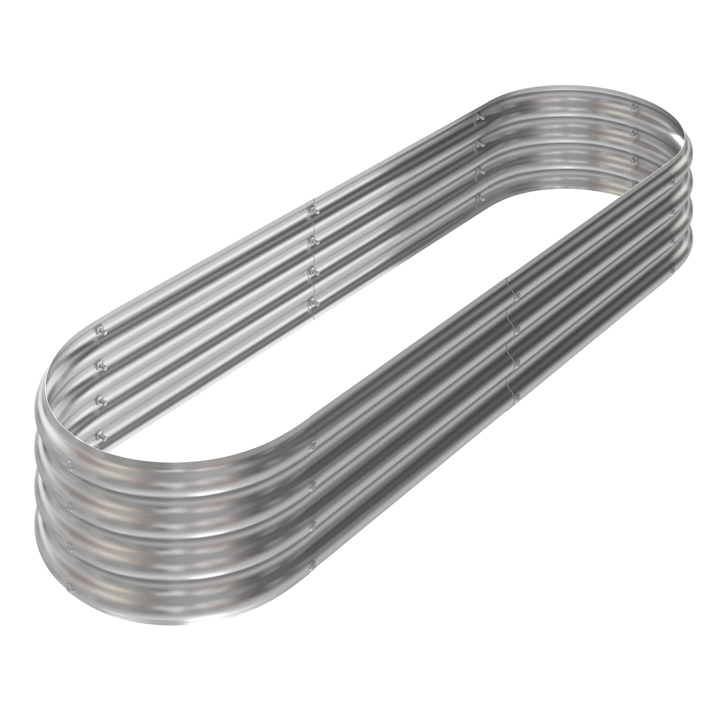 Home-Complete 35-Inches W x 82-Inches L x 11-Inches H Silver Galvanized Metal Raised Garden Bed