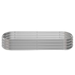 Home-Complete 35-Inches W x 82-Inches L x 11-Inches H Silver Galvanized Metal Raised Garden Bed