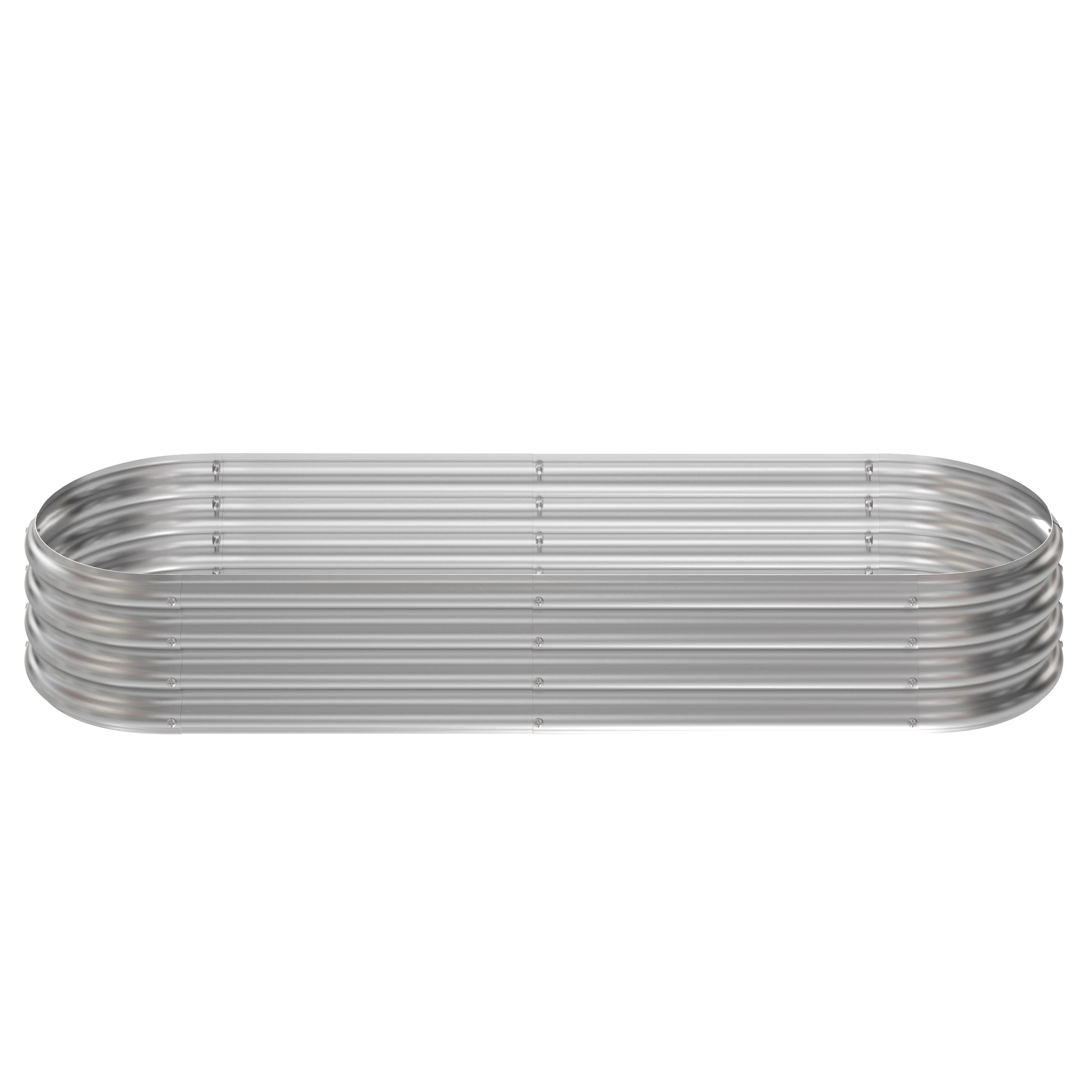 Home-Complete 35-Inches W x 82-Inches L x 11-Inches H Silver Galvanized Metal Raised Garden Bed