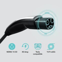 Lectron Level 2 NEMA 14-50p Plug In EV Electric Vehicle Charging Station-up to 40 Amps/ 240-Volts with 16-ft Cable