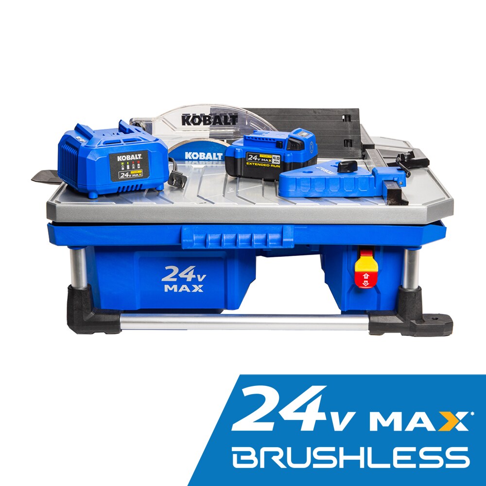 Kobalt 24V 7-Inches -Blade Cordless Wet Tabletop Sliding Table Tile Saw ( Battery Included )